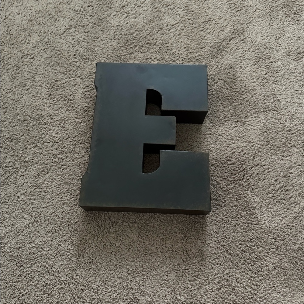 Black Metal Letter E Decor